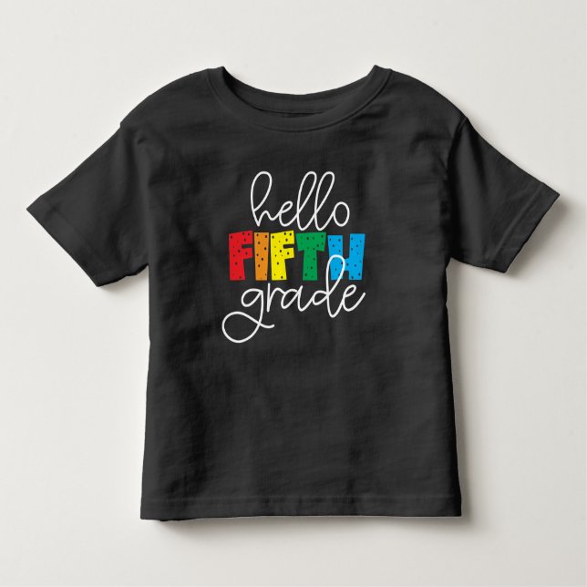 Camiseta De Bebé Hola, quinto grado - Diversión de vuelta a la escu (Anverso)