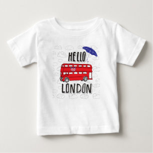 Camiseta De Bebé Hola Rótulo puesto letras mano de Londres el   co