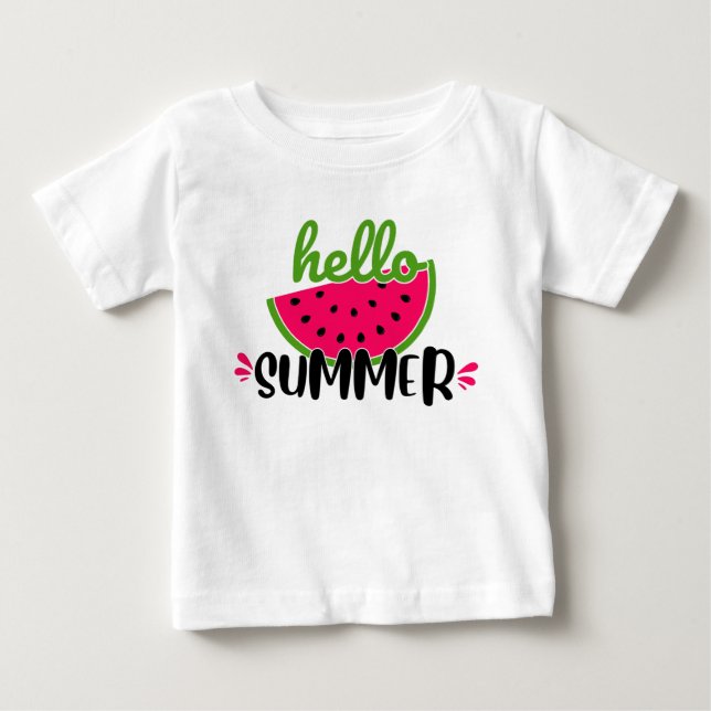 Camiseta De Bebé Hola Sandía de Verano  (Anverso)
