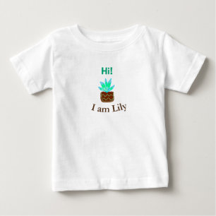 Camiseta De Bebé Hola soy Lily cactus succulum añadir nombre acuare