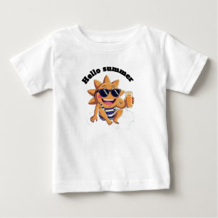 Camiseta De Bebé Hola, verano, traje de bebé