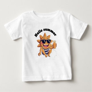 Camiseta De Bebé Hola, verano, traje de bebé