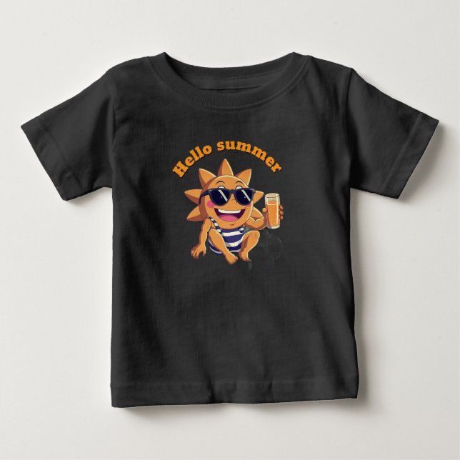 Camiseta De Bebé Hola, verano, traje de bebé (Anverso)