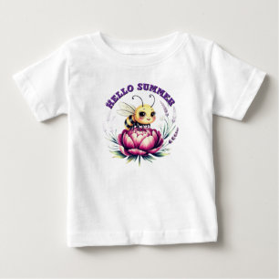Camiseta De Bebé Hola, verano, traje de bebé
