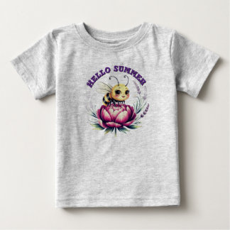 Camiseta De Bebé Hola, verano, traje de bebé