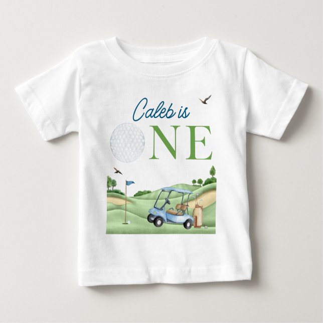Camiseta De Bebé Hole In One Boy Golf First Birthday Par-Tee (Anverso)