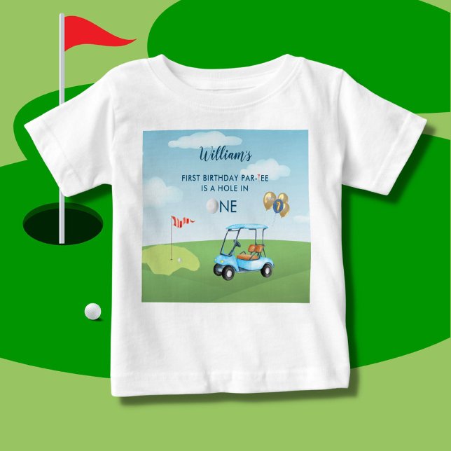 Camiseta De Bebé Hole In One Boy Golf Par-tee Primer Cumpleaños (Subido por el creador)