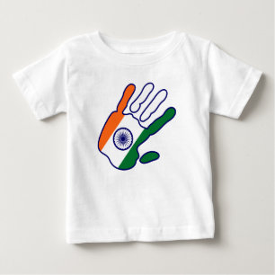 Camiseta De Bebé holiES - mano de la bandera de la India