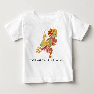 Camiseta De Bebé Holland Province Map Bohemian Patchwork Style