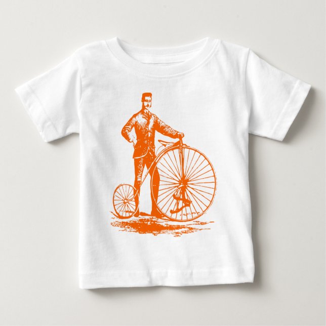 Camiseta De Bebé Hombre con Penny Farthing - Naranja (Anverso)
