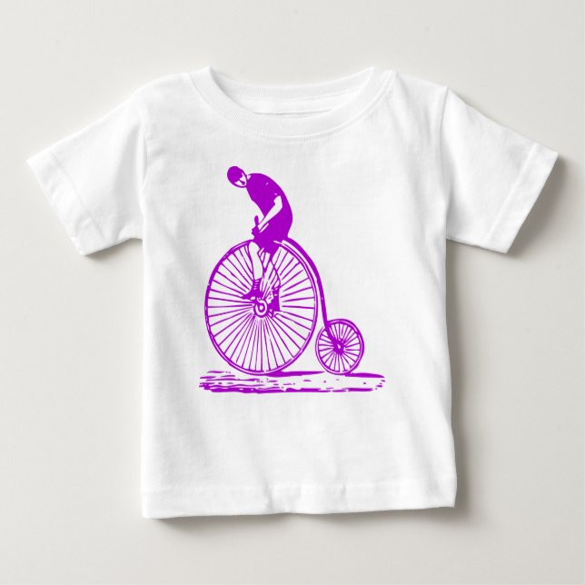 Camiseta De Bebé Hombre con un penny Farthing - Púrpura (Anverso)