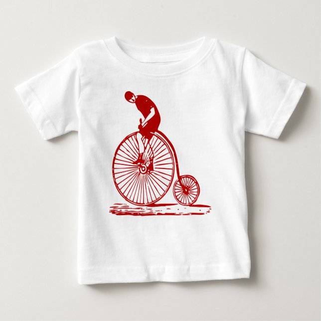 Camiseta De Bebé Hombre con un penny Farthing - Rojo Ruby (Anverso)