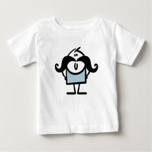 Camiseta De Bebé Hombre de bastón gracioso con bigotes