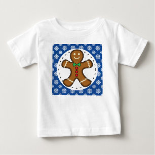 Camiseta De Bebé Hombre de Jengibre sobre Patrón de Copos de Nieve 
