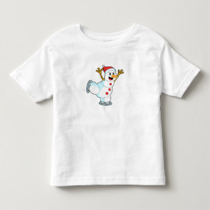 Camiseta De Bebé Hombre de nieve en patinaje sobre hielo con patine