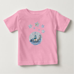 Camiseta De Bebé Hombre de nieve, estrellas azules brillantes, estr