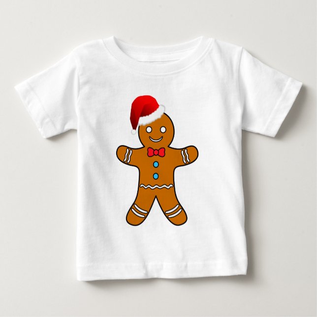 Camiseta De Bebé hombre de pan de jengibre en navidades (Anverso)