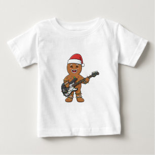 Camiseta De Bebé Hombre de Pan de Jengibre Guitarra Eléctrica Rock