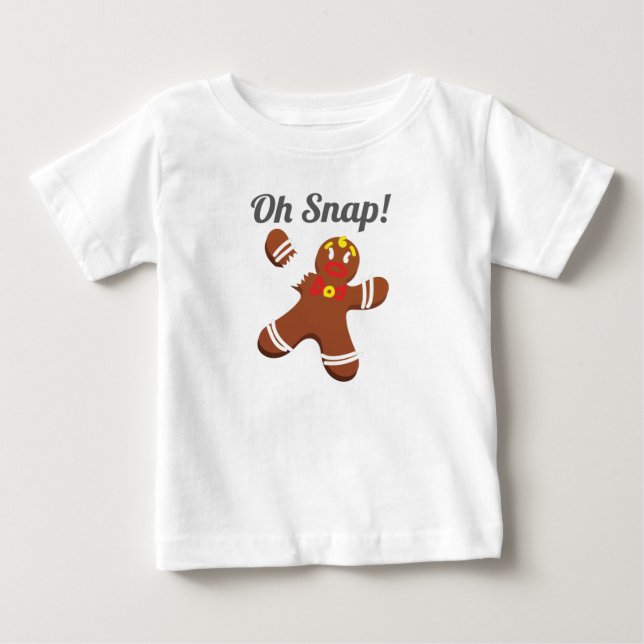 Camiseta De Bebé Hombre divertido de pan de jengibre Oh Navidades d (Anverso)