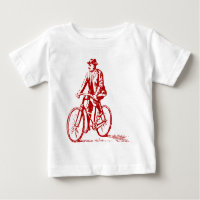 Hombre en bicicleta - Rojo de rubí