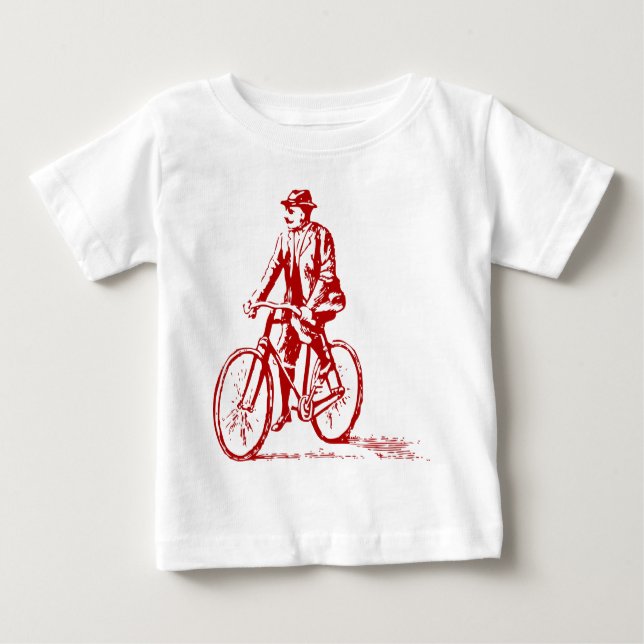 Camiseta De Bebé Hombre en bicicleta - Rojo de rubí (Anverso)
