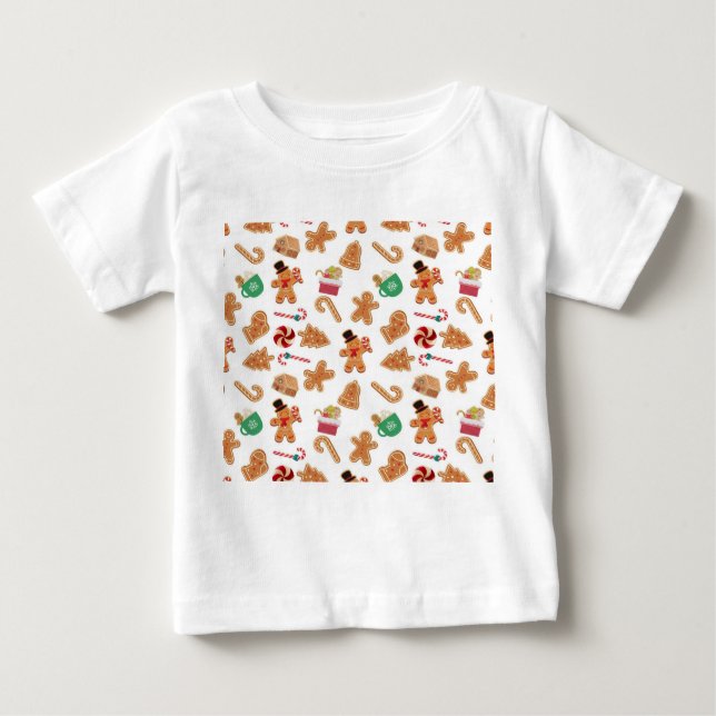 Camiseta De Bebé Hombre Galleta y Navidad (Anverso)