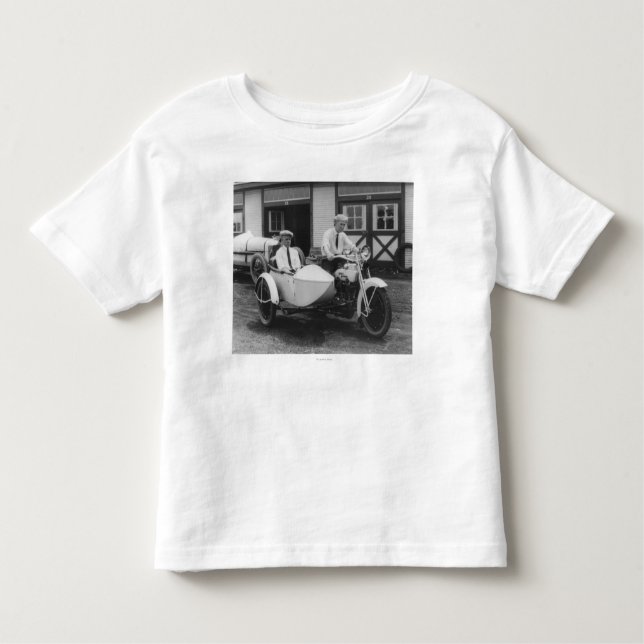 Camiseta De Bebé Hombres en la motocicleta de Harley Davidson con (Anverso)