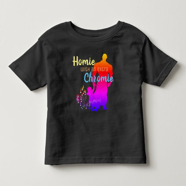 Camiseta De Bebé Homie con un cromo extra con notas musicales 2 (Anverso)