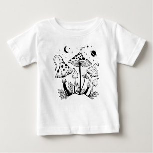 Camiseta De Bebé Hongo Boho, hongo hippie, hongo floral