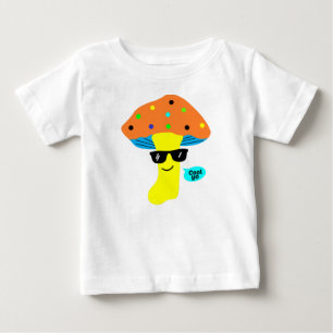 Camiseta De Bebé hongo lindo más fresco con gafas