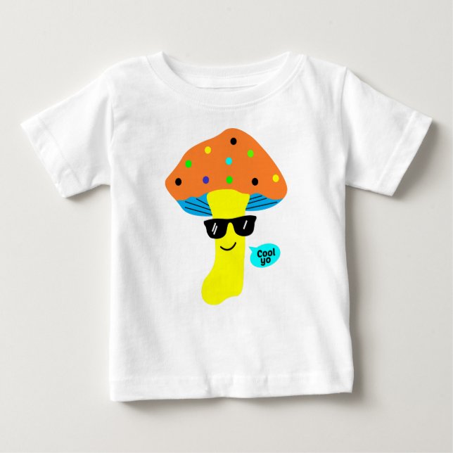 Camiseta De Bebé hongo lindo más fresco con gafas (Anverso)