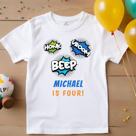 Camiseta De Bebé Honk beep vroom camiones monstruo cumpleaños