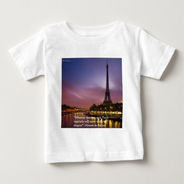 Camiseta De Bebé Honoré de Balzac Sobre París Francia (Anverso)