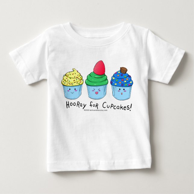 Camiseta De Bebé hoorayforcupcakesboy (Anverso)
