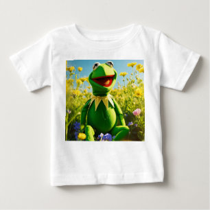 Camiseta De Bebé "Hop to Fun: Impresión de rana Adorable