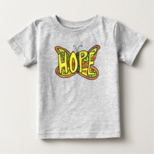 Camiseta De Bebé Hope Butterfly Inspirador Word Art Personalizado S