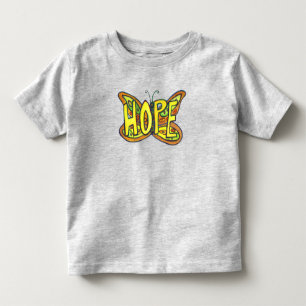 Camiseta De Bebé Hope Butterfly Inspirador Word Art Personalizado S
