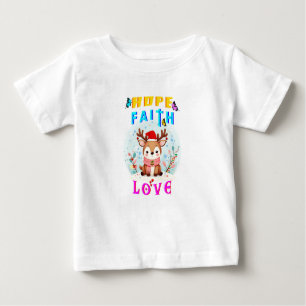 Camiseta De Bebé Hope Faith Love