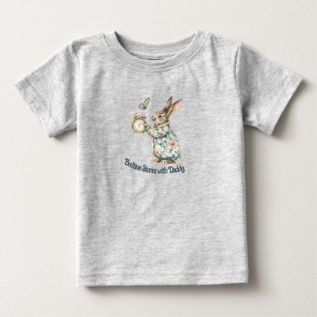 Camiseta De Bebé Hora de cuento del reloj de conejo (Anverso)
