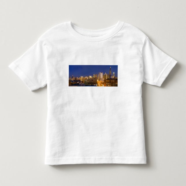 Camiseta De Bebé horizonte de Chicago, Illinois, desde West Loop (Anverso)