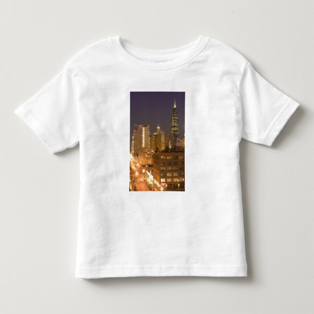Camiseta De Bebé Horizonte de Chicago, Illinois, desde West Loop en (Anverso)