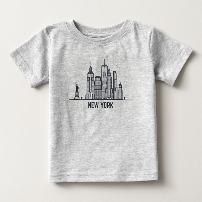 Camiseta De Bebé Horizonte de New York City (Anverso)