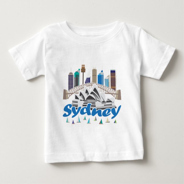 Camiseta De Bebé Horizonte de Sydney (Anverso)