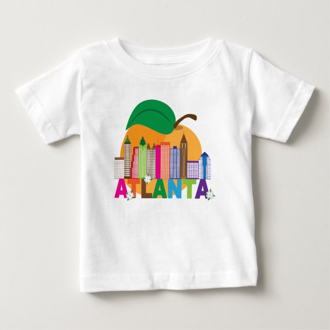 Camiseta De Bebé Horizonte del melocotón de Atlanta, Georgia el | (Anverso)