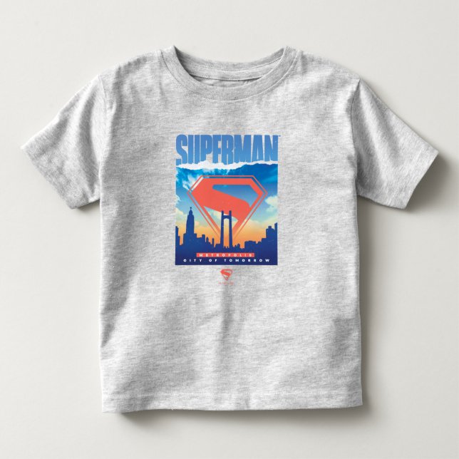 Camiseta De Bebé Horizonte urbano de Metropolis de Superman (Anverso)