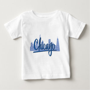 Camiseta De Bebé Horizonte ventoso de la ciudad de Chicago