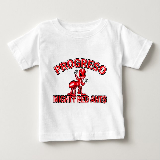 Camiseta De Bebé Hormigas rojas poderosas de Progreso (Anverso)
