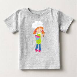 Camiseta De Bebé Horneando, Panadero, Panadería, Chica Linda, Cabel