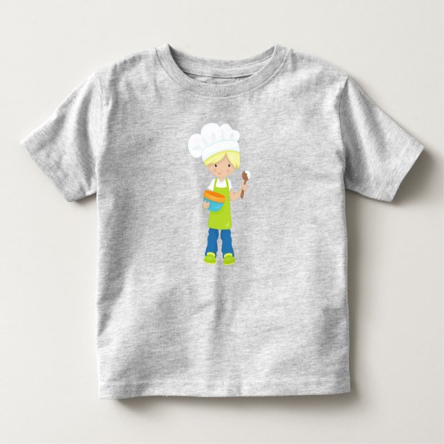 Camiseta De Bebé Horneando, Panadero, Panadería, Delantal, Niño Bon (Anverso)