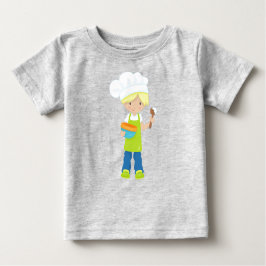 Camiseta De Bebé Horneando, Panadero, Panadería, Delantal, Niño Bon